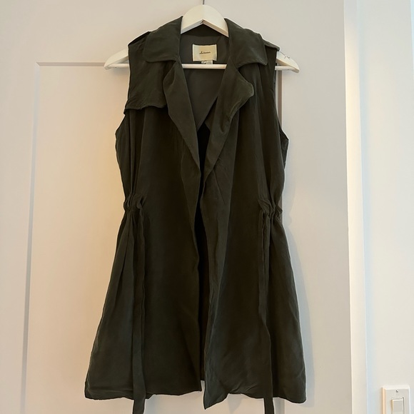 Elevenses Anthropologie Draped Trench Vest - Picture 2 of 4